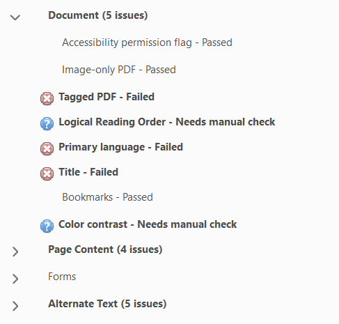 Accessibility Checker in Adobe Acrobat