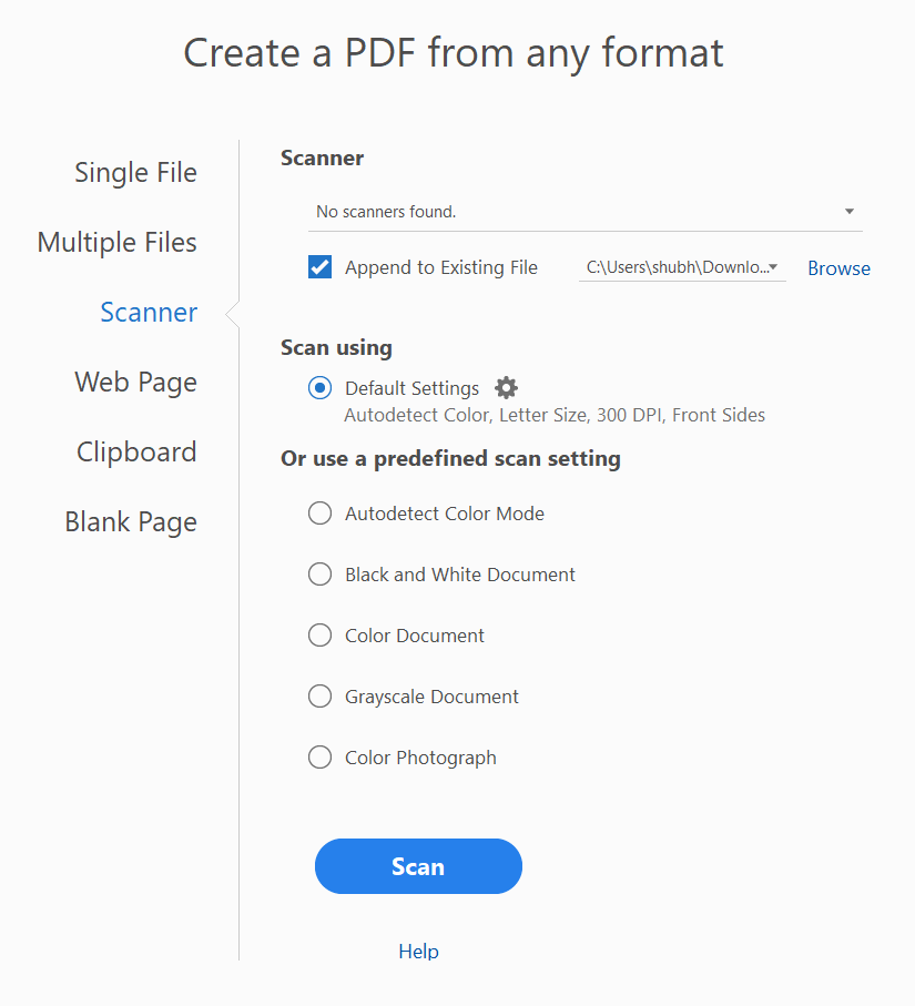 Create a PDF from any format